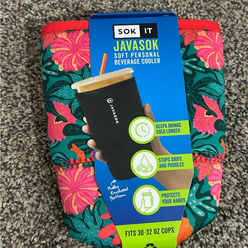 SOK IT Javasok Tropic Like It’s Hot floral Beverage Cooler, Large